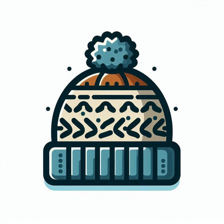 Winter knitted hat. Vector illustration in doodle style.のイラスト素材