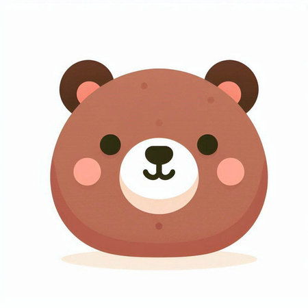 Cute brown bear on white background. Vector illustration in cartoon style.のイラスト素材