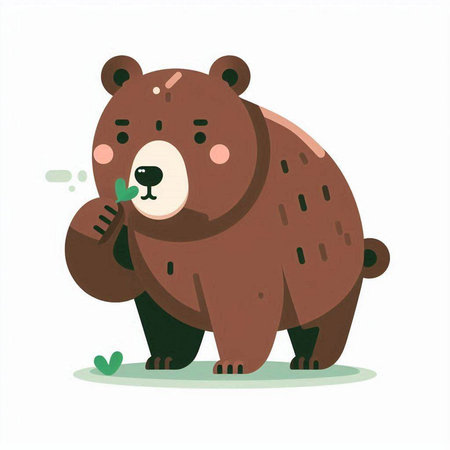 Cute cartoon bear. Vector illustration isolated on a white background.のイラスト素材