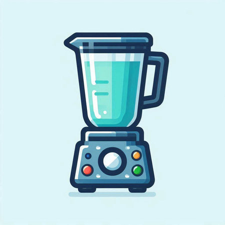 Illustration of a blender on a blue background. Flat style.のイラスト素材