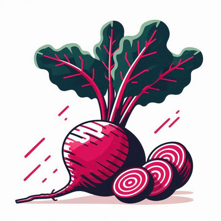 Beetroot vector illustration. Isolated beetroot on white background.のイラスト素材