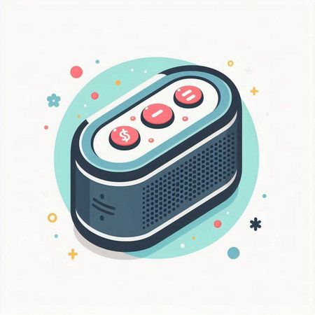 Radio icon on colorful background, vector illustration. Flat design style.のイラスト素材