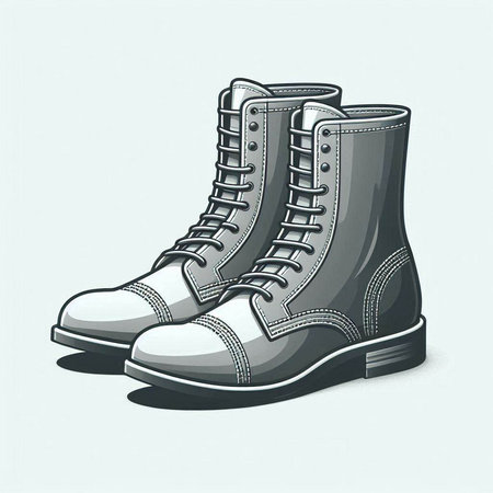 Vector illustration of a pair of black and white ice skates.のイラスト素材