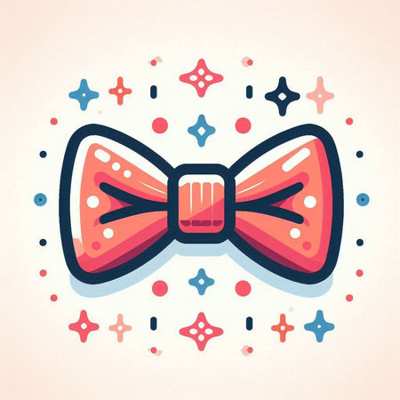 Cute hand drawn bow tie. Vector illustration in doodle style.のイラスト素材