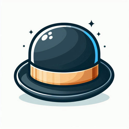 Illustration of a black hat on a white background. Vector illustrationのイラスト素材