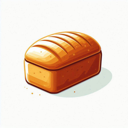 Illustration of a loaf of bread isolated on a white background.のイラスト素材