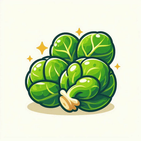 Brussels sprouts icon isolated on white background. Vector illustration.のイラスト素材