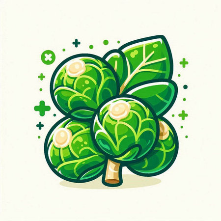 Brussels sprout icon. Vector illustration. Isolated on white background.のイラスト素材