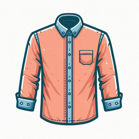 Men's shirt with pockets. Vector illustration of a man's shirt.のイラスト素材