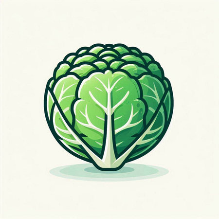 Cabbage. Vector illustration. Isolated on a white background.のイラスト素材