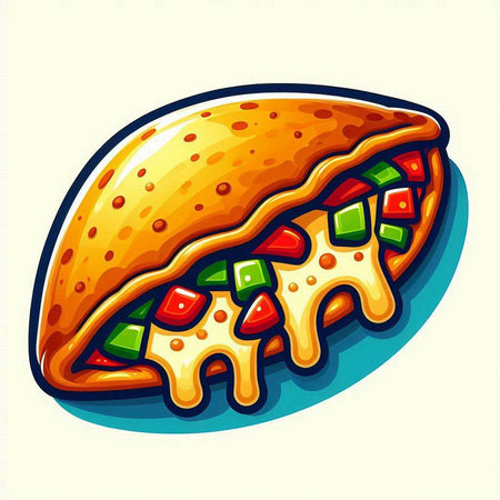 Illustration of a hot dog on a white background. Vector illustrationのイラスト素材