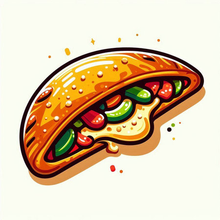Illustration of a slice of hot dog on a white background.のイラスト素材