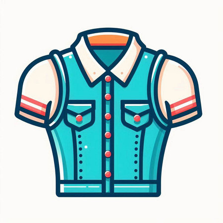 Vector illustration of a shirt with a collar on a white background.のイラスト素材