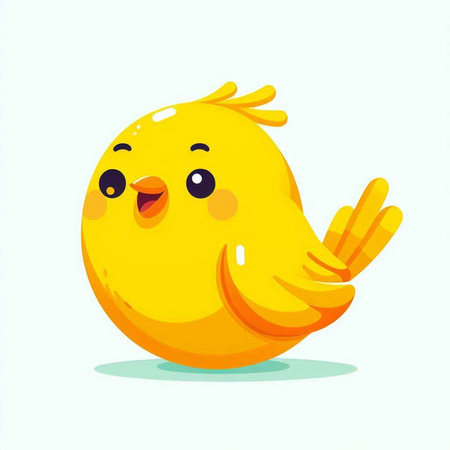 Cute little yellow chicken isolated on white background. Vector illustration.のイラスト素材