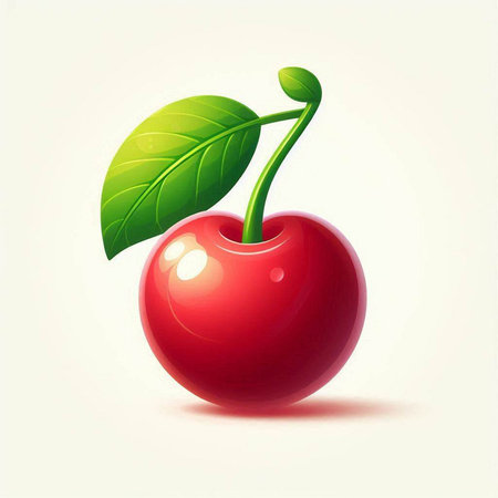 Cherry fruit isolated on white background. Realistic vector illustration.のイラスト素材