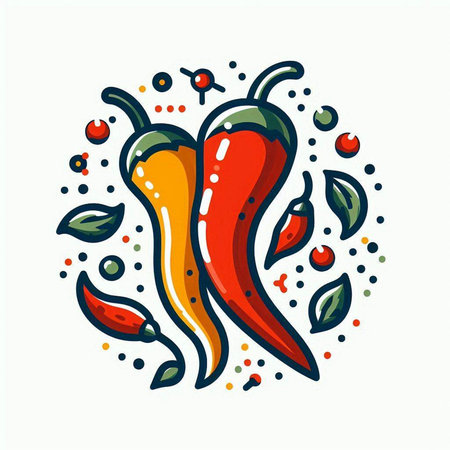 Chili pepper vector illustration. Hand drawn doodle icon.のイラスト素材