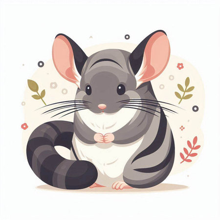 Cute cartoon mouse. Vector illustration of a mouse. Cute mouse.のイラスト素材