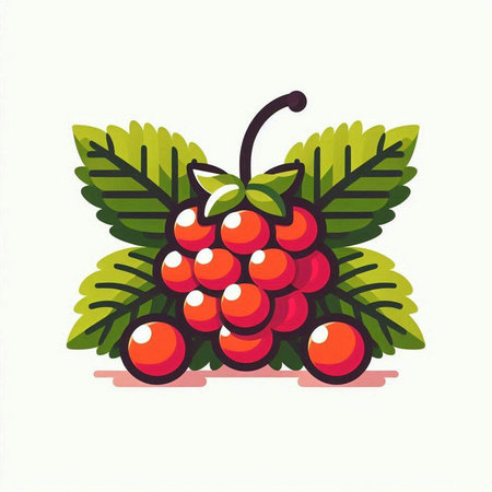 Raspberry. Vector illustration. Isolated on a white background.のイラスト素材