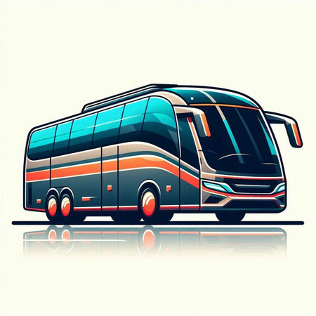 Bus on a white background, vector illustration, eps 10.のイラスト素材