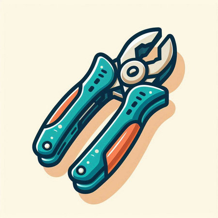 Pliers icon. Vector illustration in cartoon style. Isolated on white background.のイラスト素材