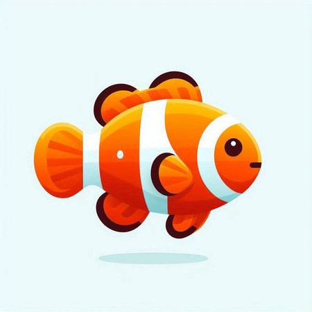 Clown fish vector illustration. Colorful cartoon clownfish isolated on white background.のイラスト素材