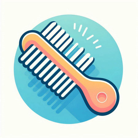 Hairbrush icon. Vector illustration in flat style. Isolated on white background.のイラスト素材