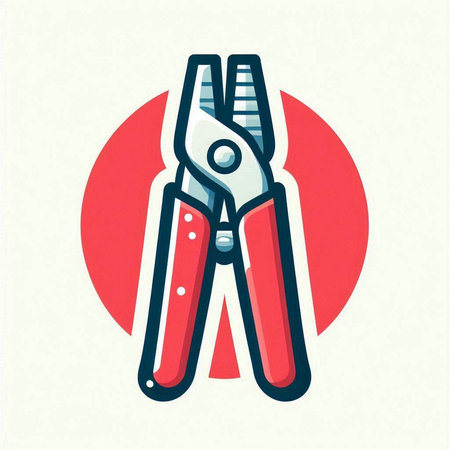 Pliers icon. Vector illustration of a pliers in flat style.のイラスト素材