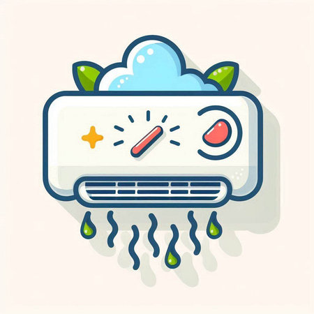 Air conditioner icon. Vector illustration of an air conditioner.のイラスト素材