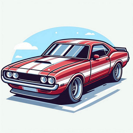 retro car. vector illustration. retro car. vintage car.のイラスト素材