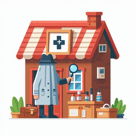 Hospital building. Vector illustration in flat cartoon style. Medical center.のイラスト素材