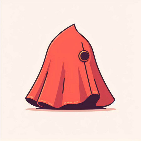 Illustration of a red raincoat isolated on a white background.のイラスト素材