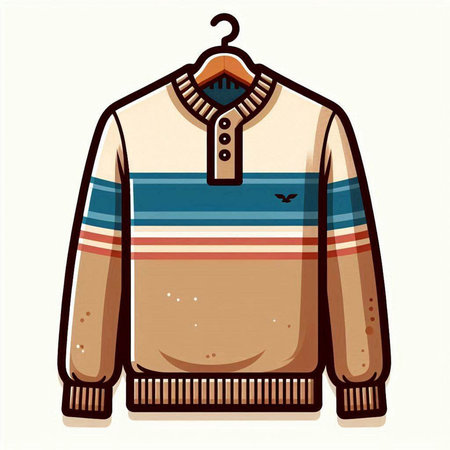 Vector illustration of a sweater with a pattern on a hanger.のイラスト素材