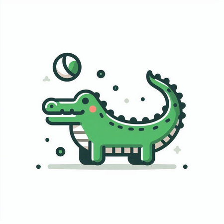 Crocodile icon. Cute crocodile vector illustration.のイラスト素材