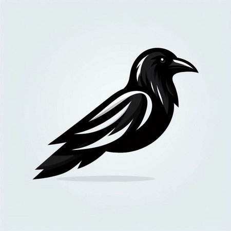 black crow on a light background, vector illustration, eps 10のイラスト素材