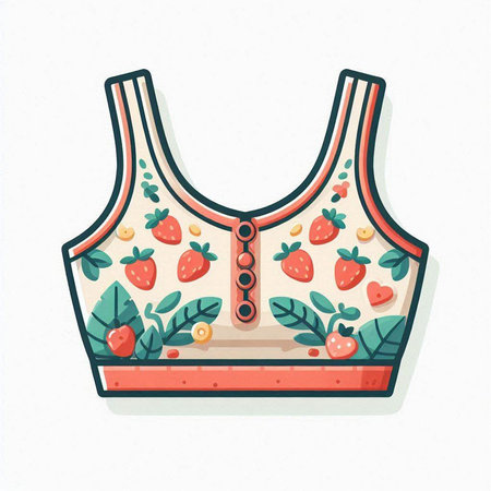 Strawberry t-shirt. Vector illustration in flat style.のイラスト素材