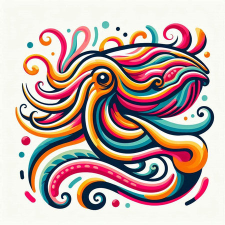 Colorful abstract hand-drawn waves. Vector illustration for your designのイラスト素材