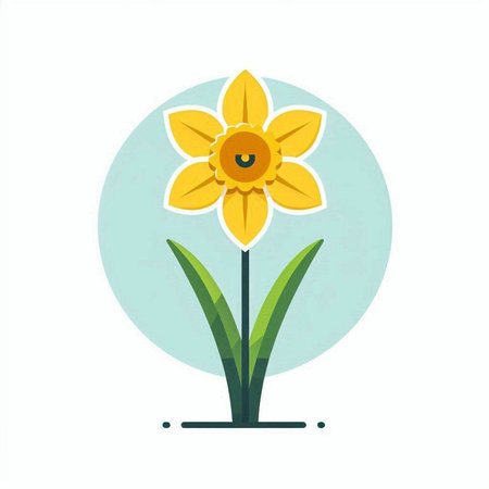 Narcissus flower icon. Vector illustration. Flat design.のイラスト素材