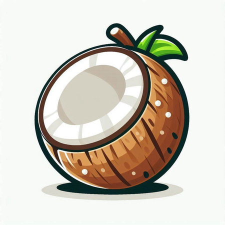 Coconut fruit icon isolated on white background. Vector illustration.のイラスト素材