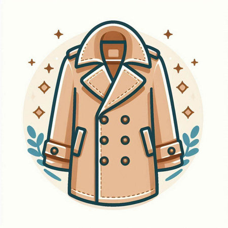 Vector illustration of a coat in the style of a flat design.のイラスト素材