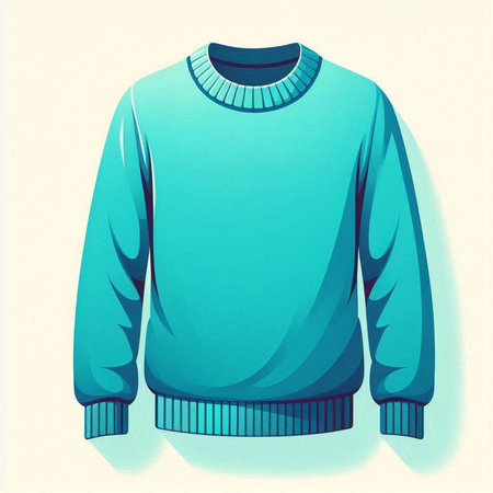 Illustration of a blue sweater on a white background, vector illustrationのイラスト素材