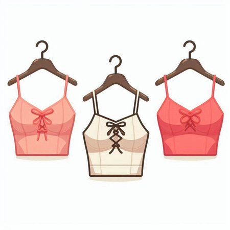Women's underwear on a hanger. Vector illustration isolated on white background.のイラスト素材