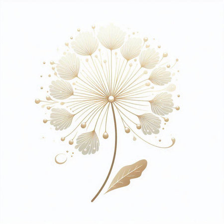 Dandelion flower isolated on a white background. Vector illustration.のイラスト素材