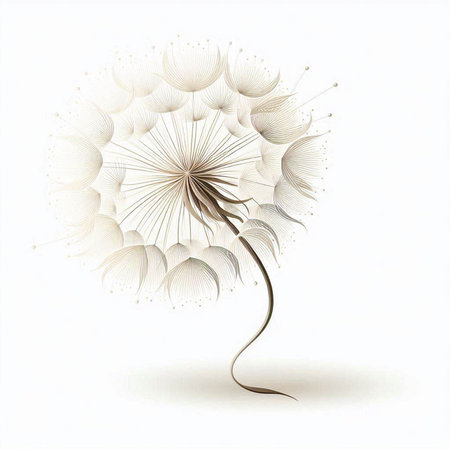 Dandelion flower isolated on a white background. Vector illustration.のイラスト素材