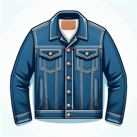 Denim jacket isolated on white background. Vector illustration. Eps 10.のイラスト素材