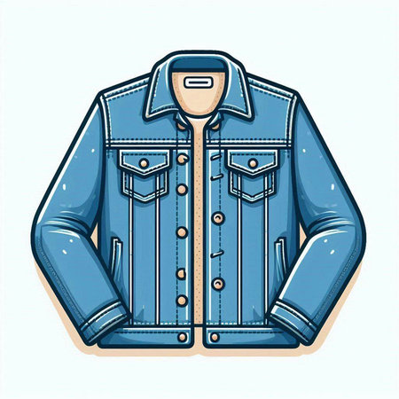 Denim jacket isolated on white background. Vector illustration. EPS10のイラスト素材