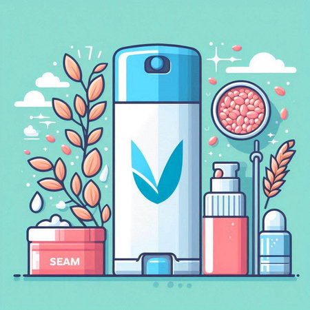 Vector illustration of a cosmetic bottle for skin care, beauty and health.のイラスト素材