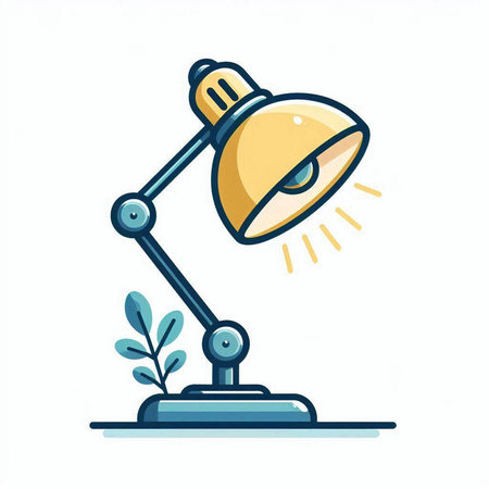 Illustration of a desk lamp, isolated on a white background.のイラスト素材