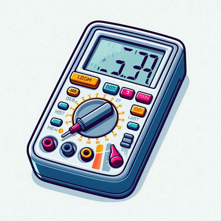 Digital multimeter. Digital multimeter. Digital multimeter. Vector illustrationのイラスト素材