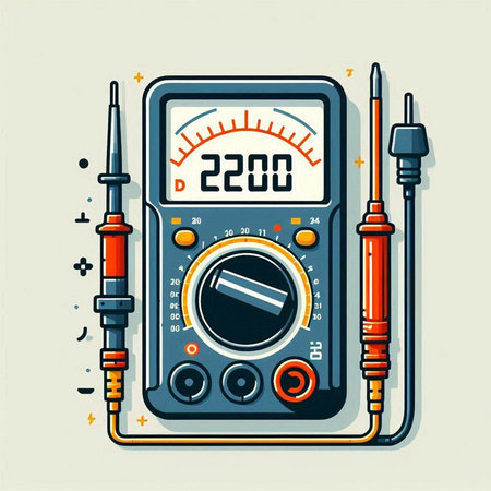 Digital multimeter, digital multimeter in flat design. Vector illustration.のイラスト素材
