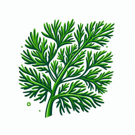 Dill. Isolated on a white background. Vector illustration.のイラスト素材